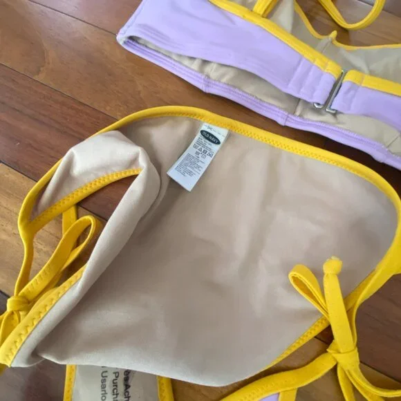Old Navy Purple Bathing Suit size medium two tone - Picture 5 of 6